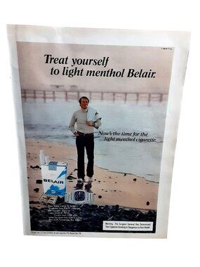 1976 Belair Menthol Cigarette Ad Seiko Day Date Watch Offer Vintage Print